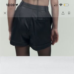 Zara leather shorts